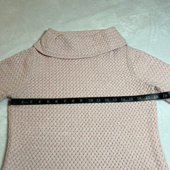 Dana Buchman Cowl Neck Basket Weave Knit Sweater Size Medium Cozy Casual Girly - Picture 6 of 7
